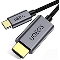 Uoeos Cable adaptador USB C a HDMI- USB tipo C a HDMI- cable portátil compatible con Ipad MacBook Pro- xps13- Pixelbook…